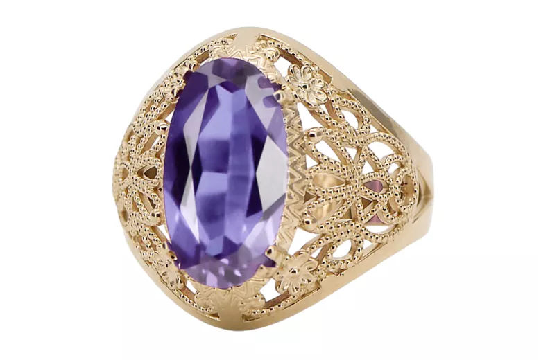  Αλεξανδρίτη Κίτρινος χρυσός 14 καρατίων Vintage Jewlery vrc074y